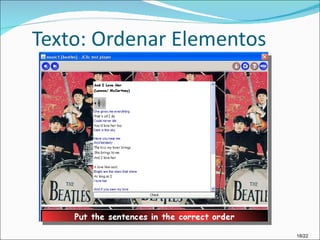 Texto: Ordenar Elementos 18/22 