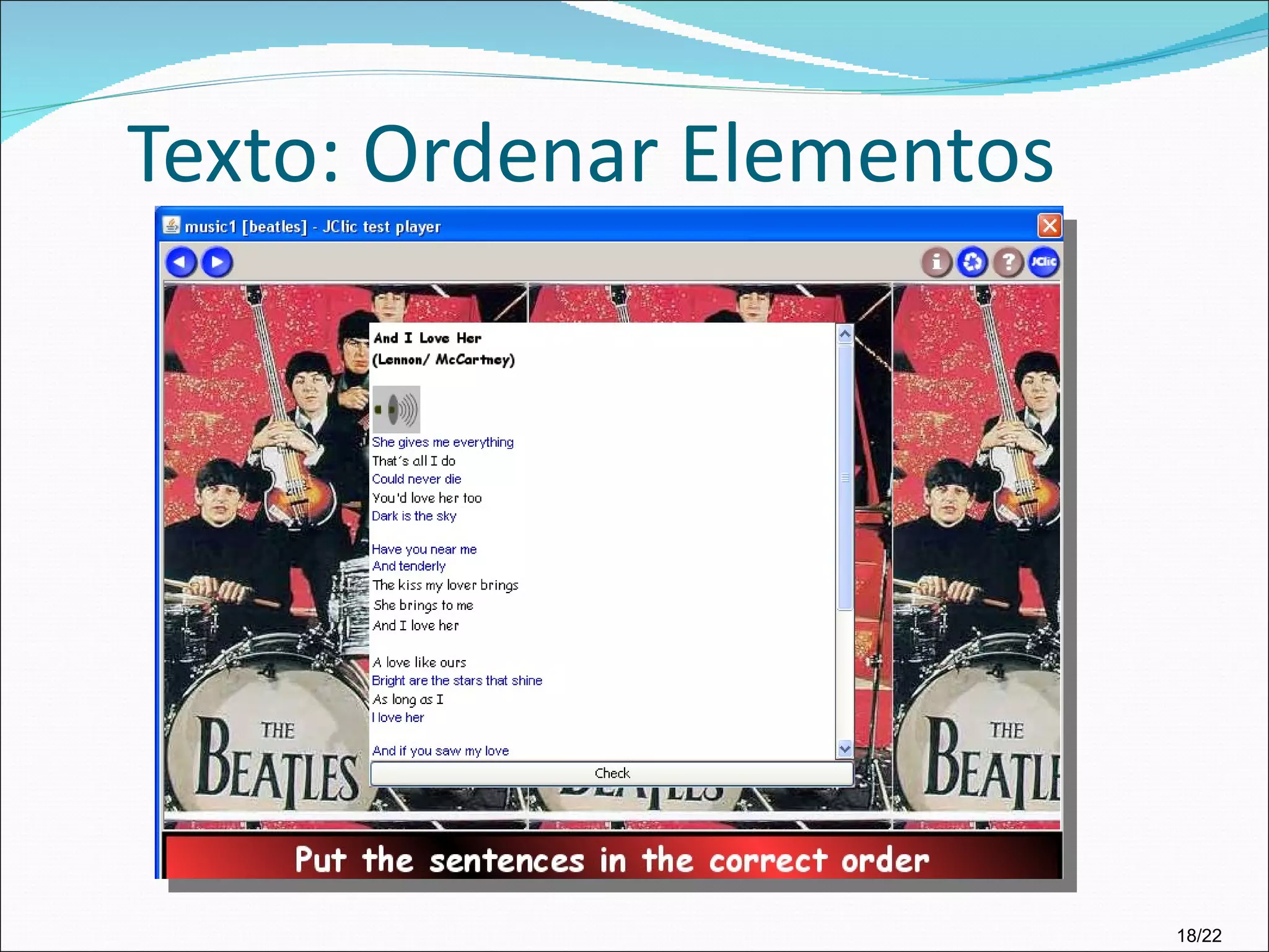 Texto: Ordenar Elementos 18/22 