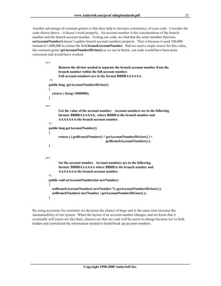 Professional Java Code Standards Javacodingstandards | PDF