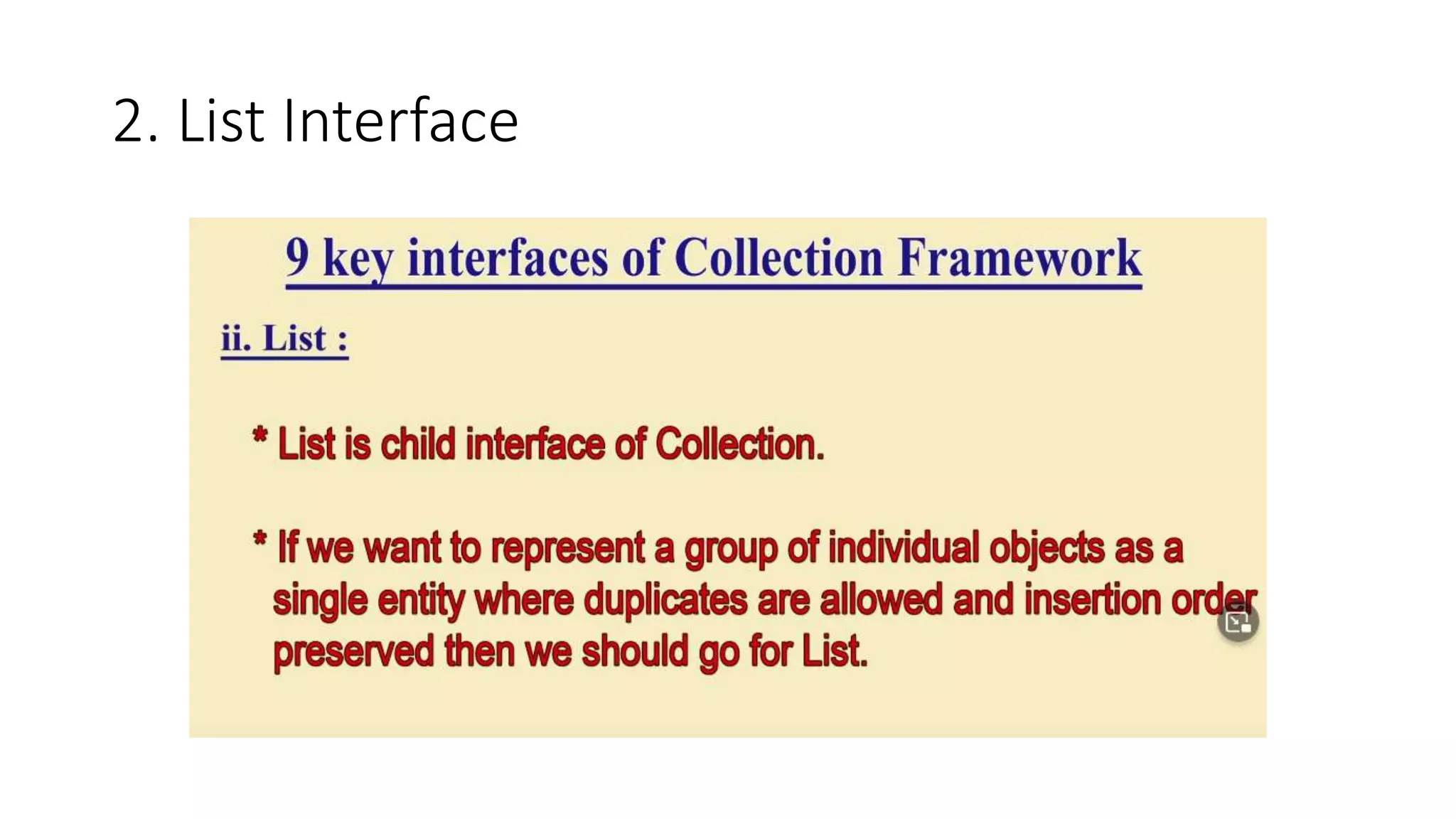 2. List Interface
 