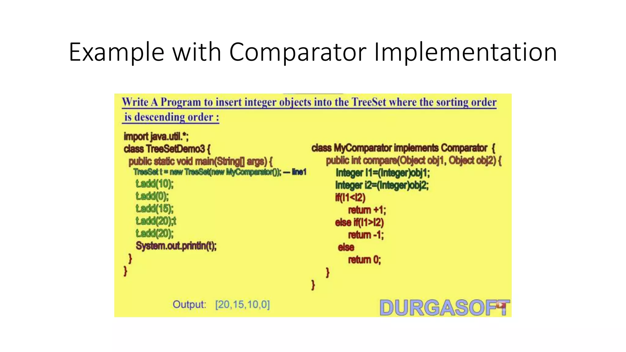 Example with Comparator Implementation
 
