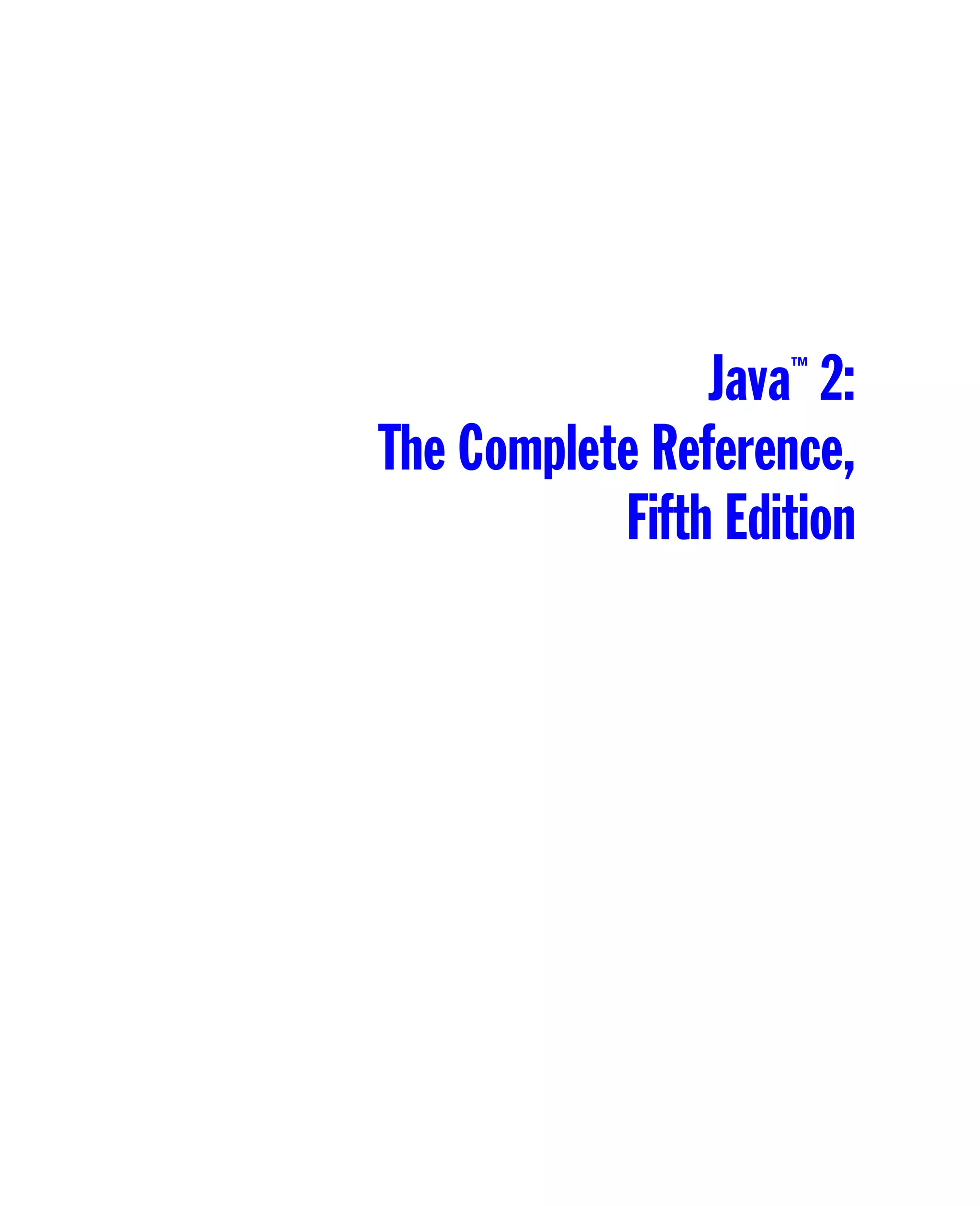 Java Complete Reference Fifth Edition | PDF