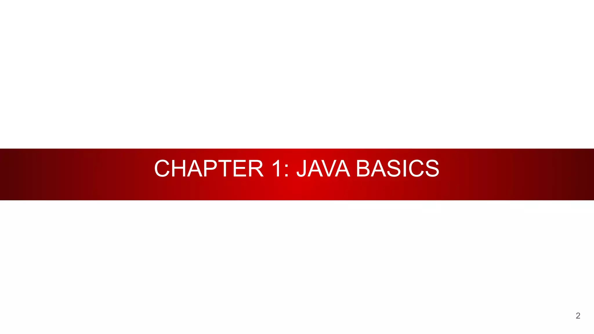 CHAPTER 1: JAVA BASICS
2
 