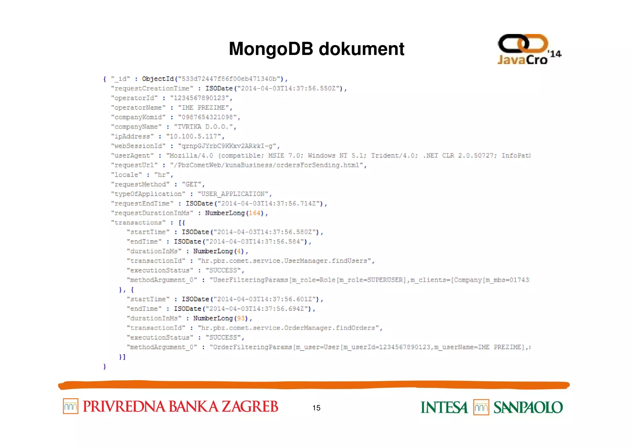 MongoDB dokument 15 