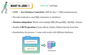 Java JDBC Connectivity Practical Explanation | PPTX