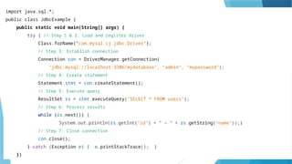 Java Database Connectivity (JDBC) ppt by Aamir Rafique.pptx