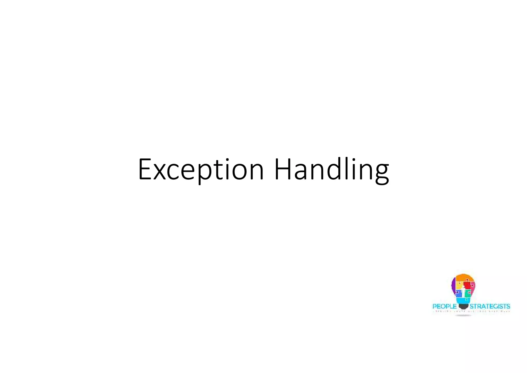 Exception Handling 