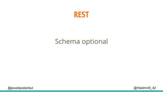 REST
@VladimirD_42
Schema optional
@javadayistanbul
 
