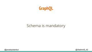 GraphQL
@VladimirD_42
Schema is mandatory
@javadayistanbul
 