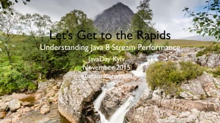 Let’s Get to the Rapids
Understanding Java 8 Stream Performance
JavaDay Kyiv
November 2015
@mauricenaftalin
 
