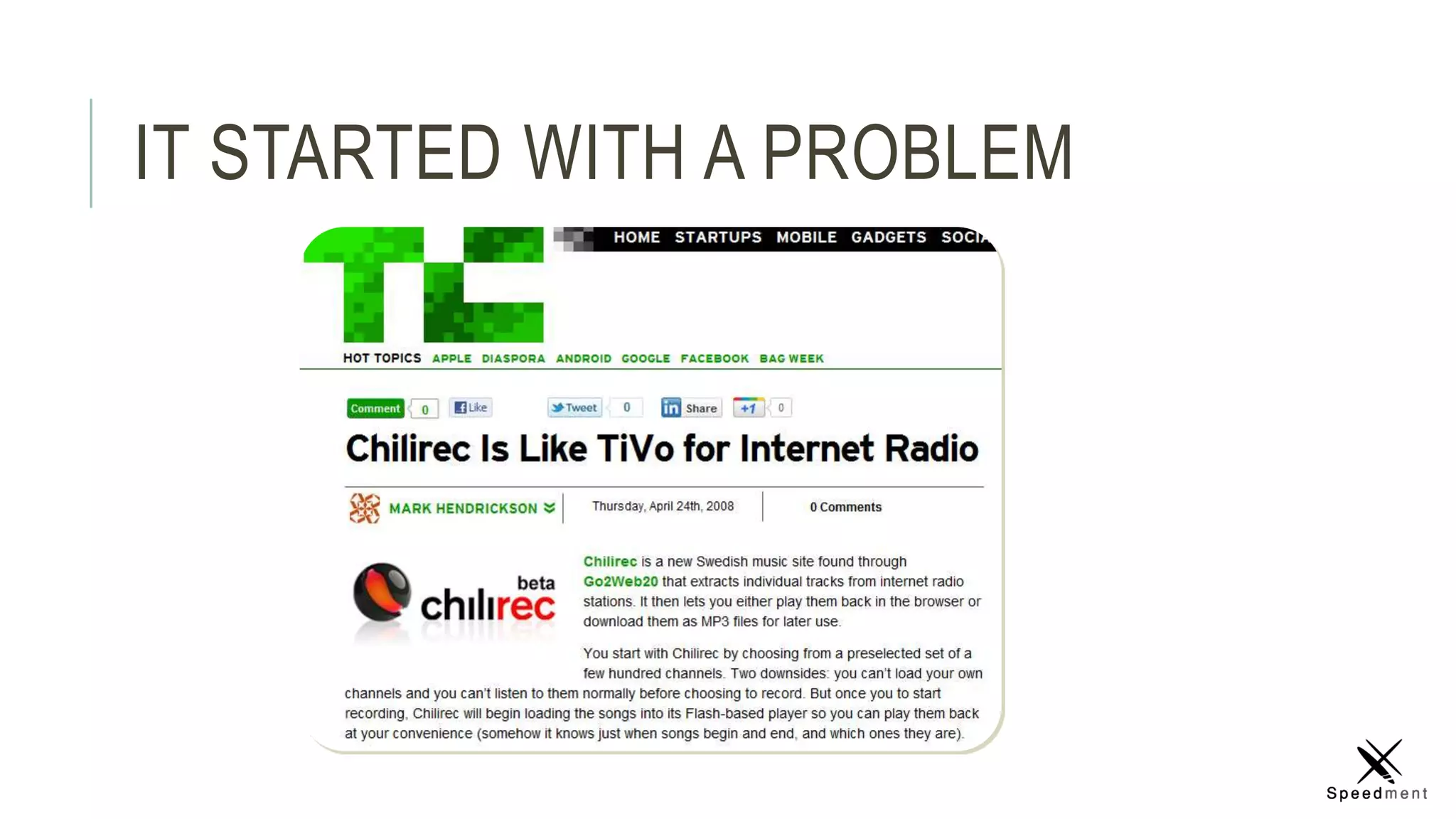 IT STARTED WITH A PROBLEM
 