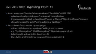 Java Deserialization Vulnerabilities - The Forgotten Bug Class (RuhrSec ...