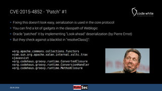 Java Deserialization Vulnerabilities - The Forgotten Bug Class (RuhrSec Edition)