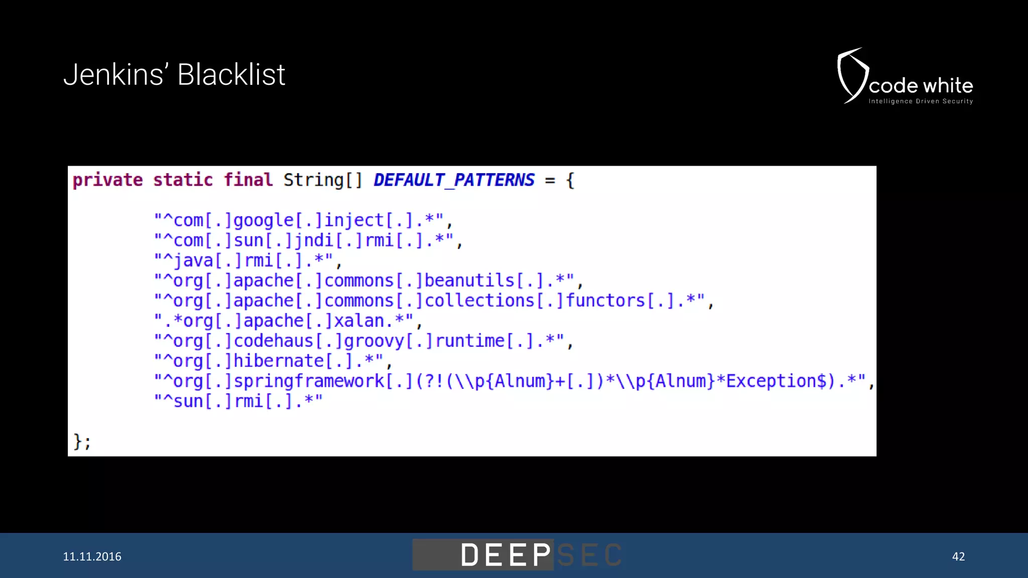 Jenkins’ Blacklist 11.11.2016 42 