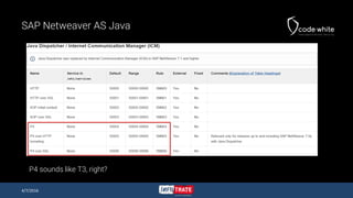 SAP Netweaver AS Java
P4 sounds like T3, right?
4/7/2016
 