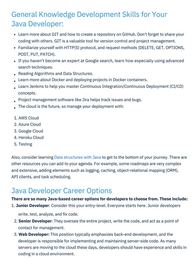 Java Developer Roadmap PDF By ScholarHat | PDF | Programming Languages ...