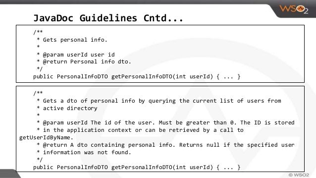 Java Docs and Best Practices