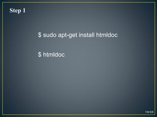 Step 1
$ sudo apt-get install htmldoc
$ htmldoc
 