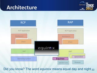 Architecture




Did you know? The word equinox means equal day and night 33
 