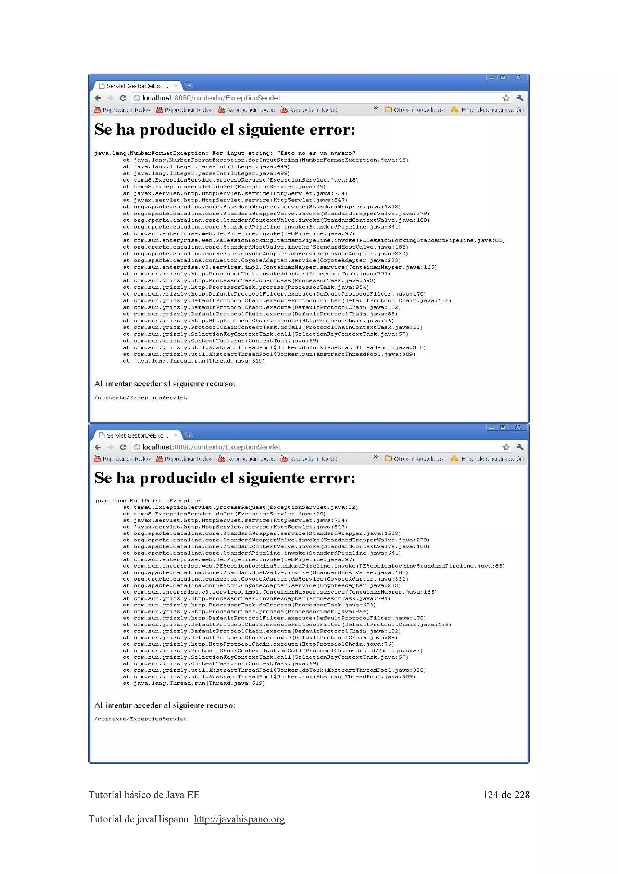 Tutorial básico de Java EE 124 de 228
Tutorial de javaHispano http://javahispano.org
 