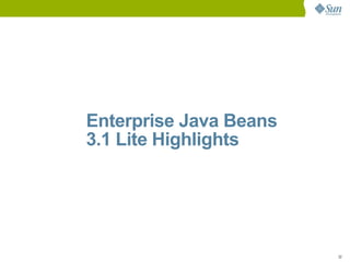 Enterprise Java Beans
3.1 Lite Highlights




                        32
 