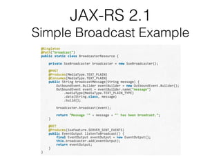 JAX-RS 2.1
Simple Broadcast Example
 