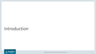 Copyright © 2016, Oracle and/or its affiliates. All rights reserved. |
History & Introduction
• 2003 – Apache Commons Configuration
• 2009 – Spring 3.0
• 2011 – Apache DeltaSpike
• 2013 – Mike Keith on JavaOne
• 2014 – Java EE 8 Survey
• 2014 – Netflix Archaius
• 2015 – Attempt to submit a JSR
• 2015 – Apache Tamaya
5
 