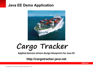 Copyright © 2012, Oracle and/or its affiliates. All rights reserved. Public11
Java EE Demo Application
http://cargotracker.java.net
 