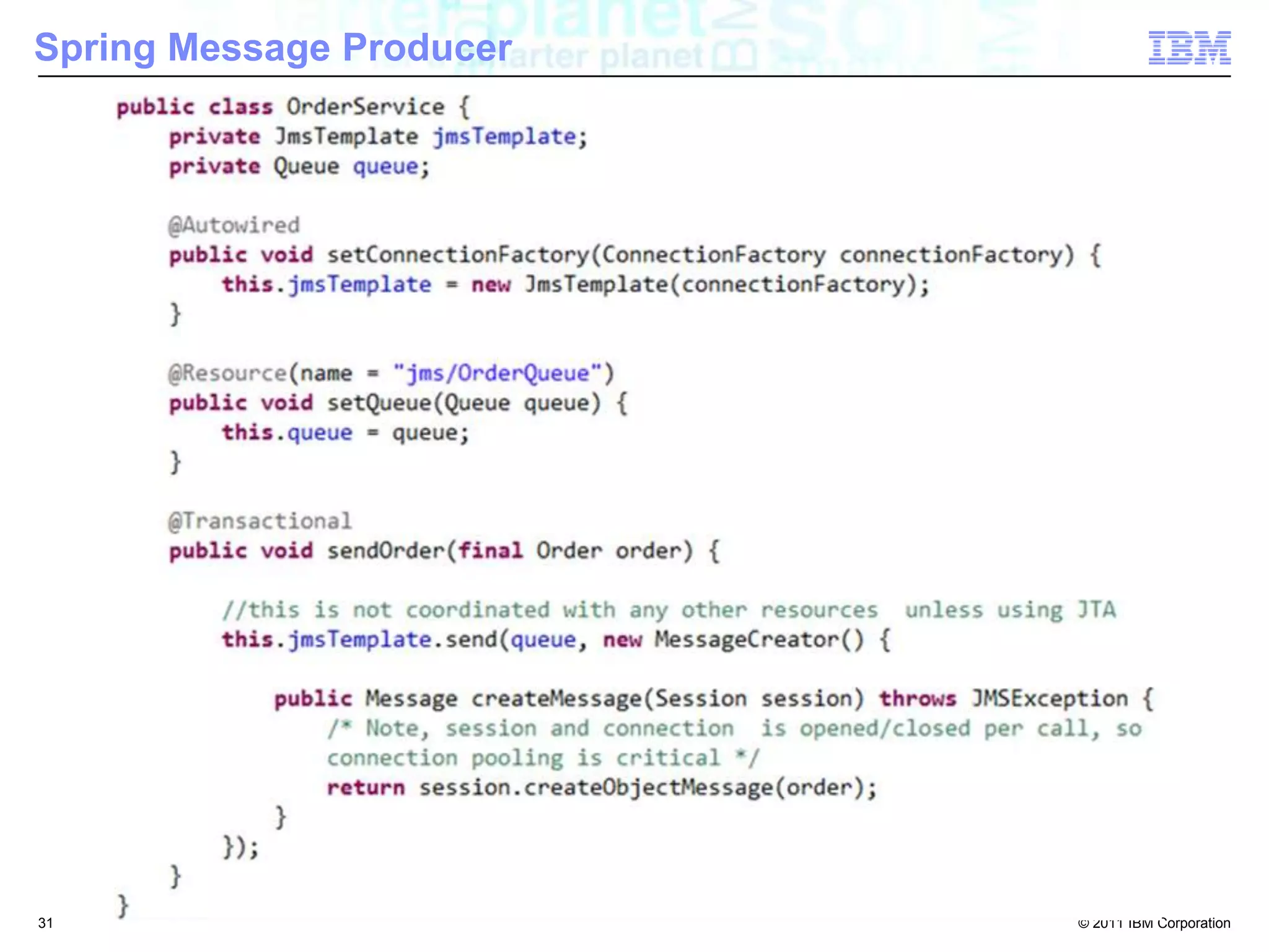 Java EE vs. Spring Messaging29