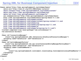Java EE  vs. Spring Framework Features/APIs Overview11