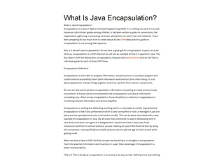 Java encapsulation