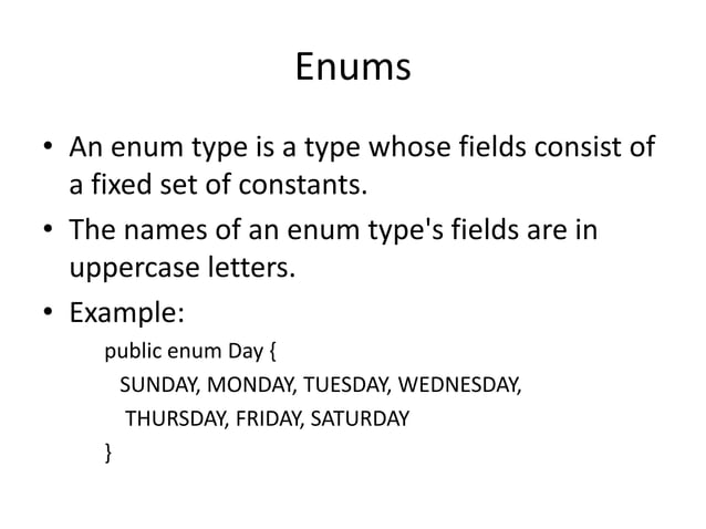 Java enum | PPT