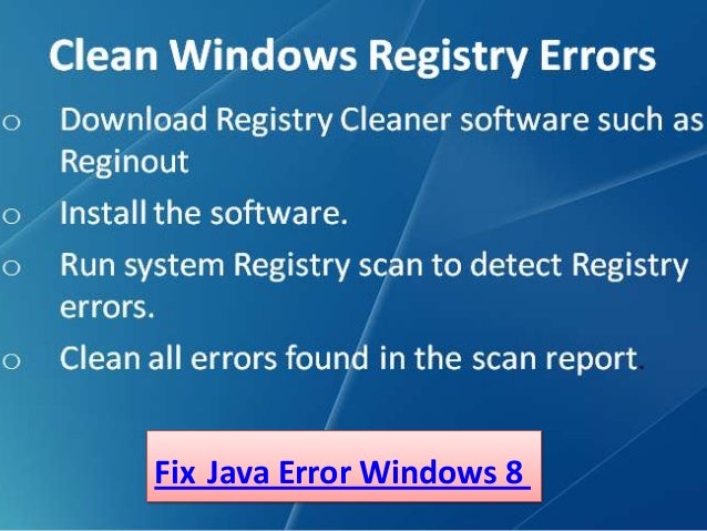 How to fix java error window 8