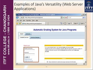 Examples of Java’s Versatility (Web Server
Applications)
11
 