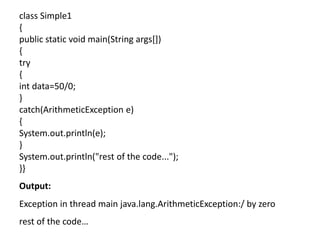 Java exception handling | PPT