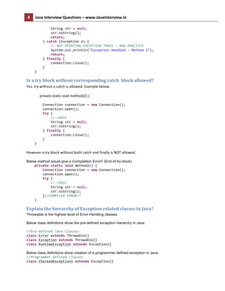 Java exception handling | PDF