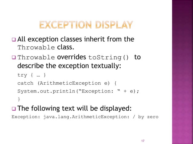 Java exception handling | PPT