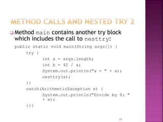 Java exception handling | PPTX