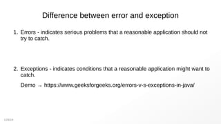 Java exeptions | PPT
