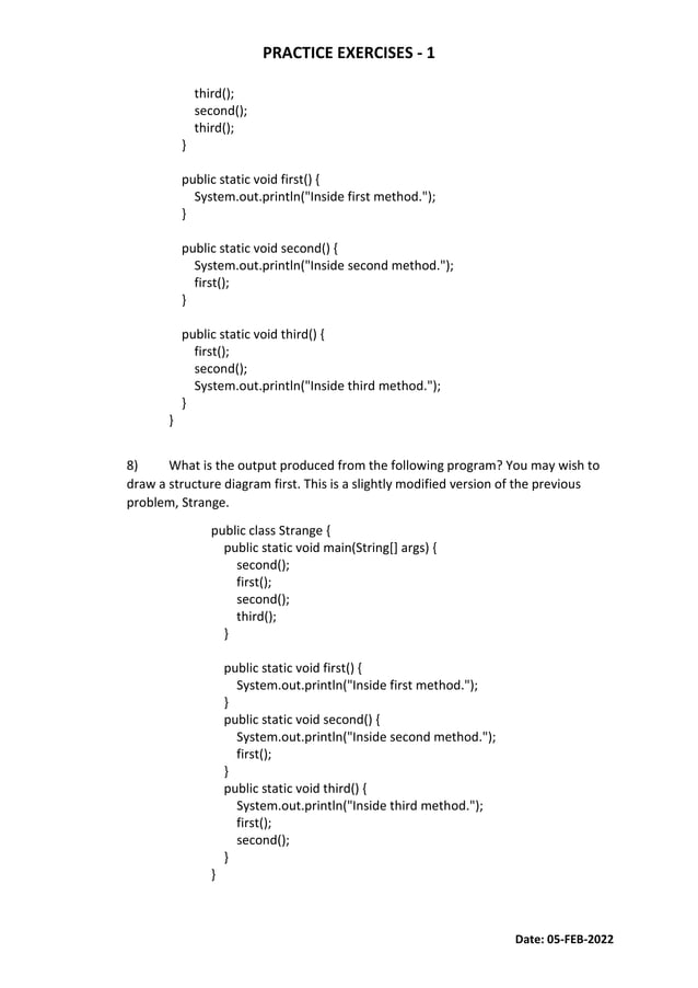 Java exercise1 | PDF