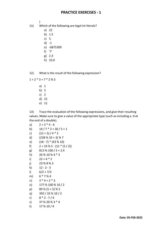 Java exercise1 | PDF