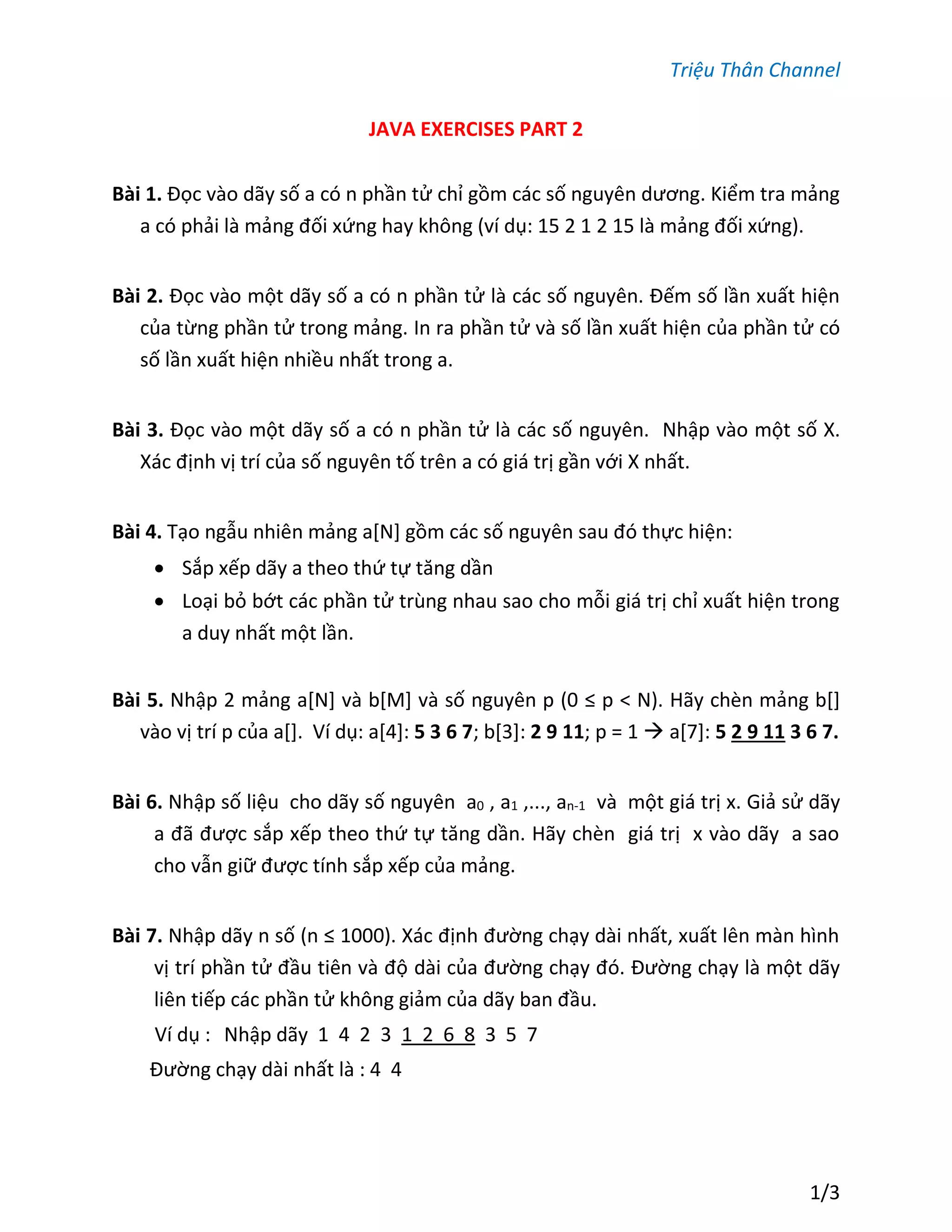 Java exercises part 2 | PDF