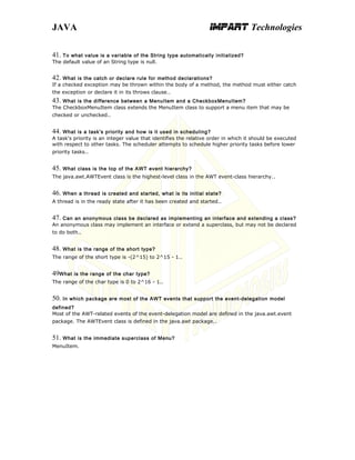 Java faq's | DOC