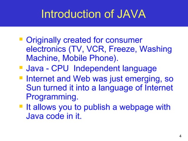 Introduction to Java Programming, Basic Structure, variables Data type ...