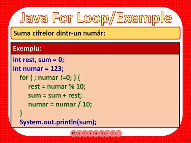 Java For Loop | PPSX