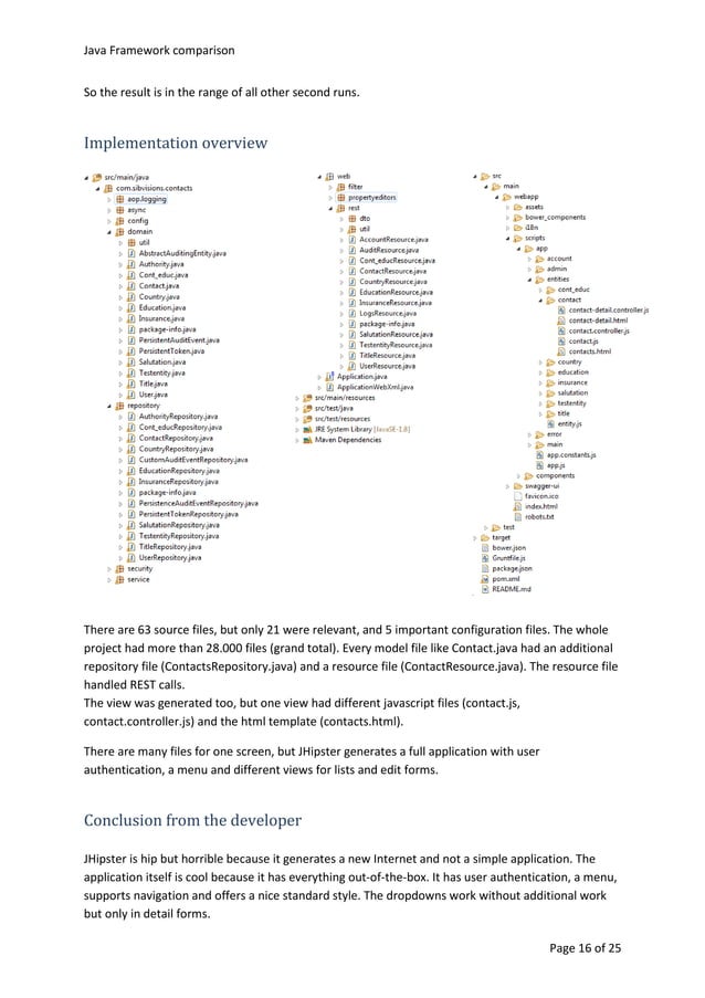 Java Framework comparison | PDF