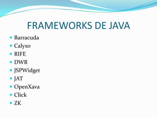 Java frameworks | PPTX