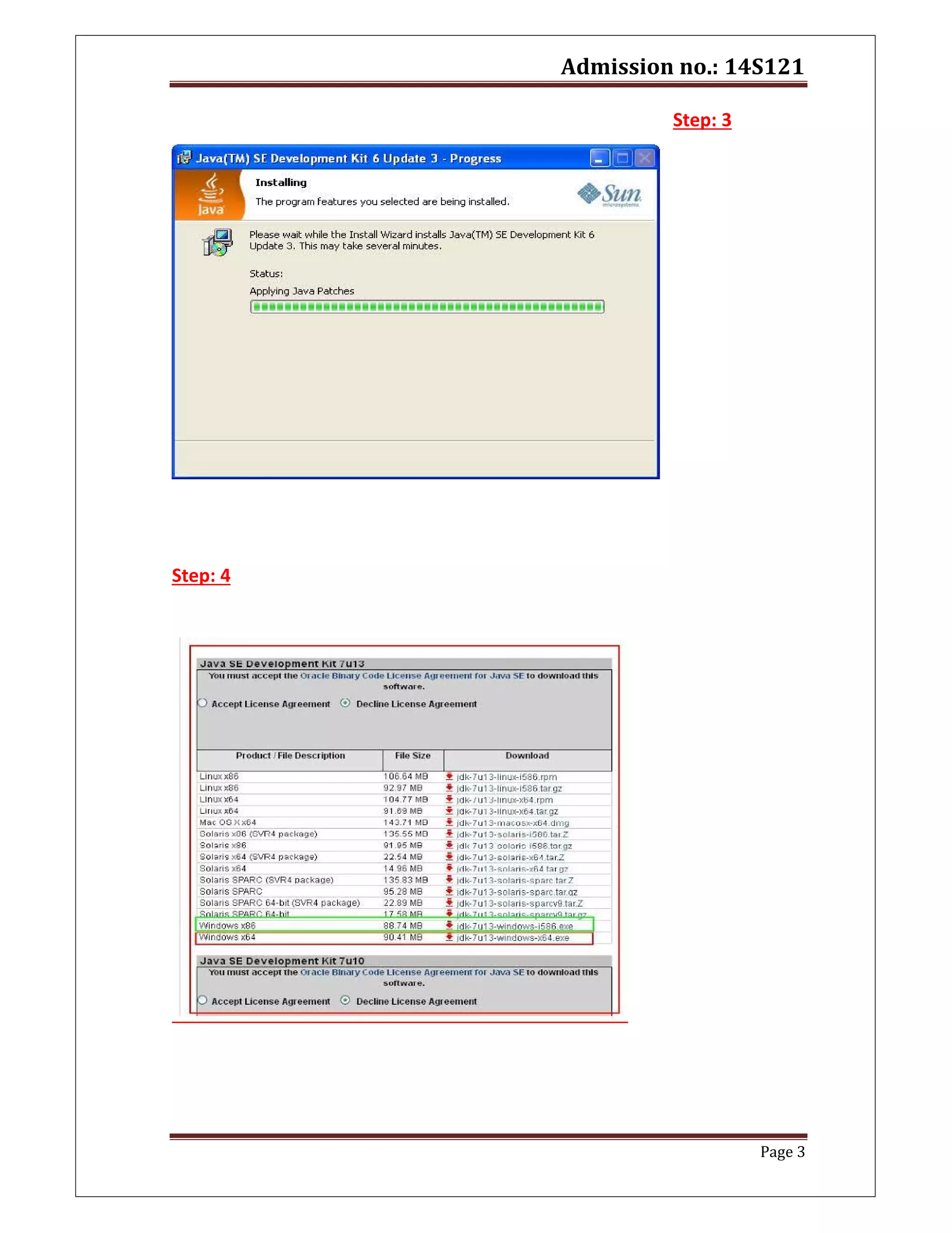 Admission no.: 14S121
Page 3
Step: 3
Step: 4
 