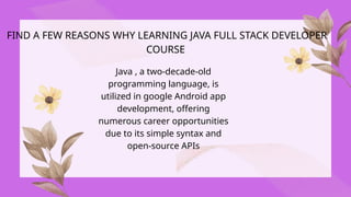 Java Full Stack course in madhapur, hyderabad | PPT