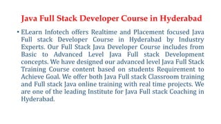 Java Full Stack Developer Course in Hyderabad | PPT